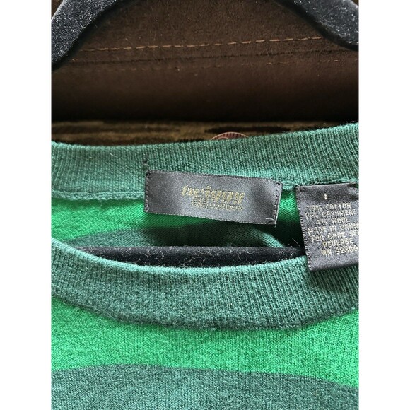 Twiggy London Womens Sweater Streetwear Rugby Stripe Preppy L Cashmere Green - Picture 2 of 6